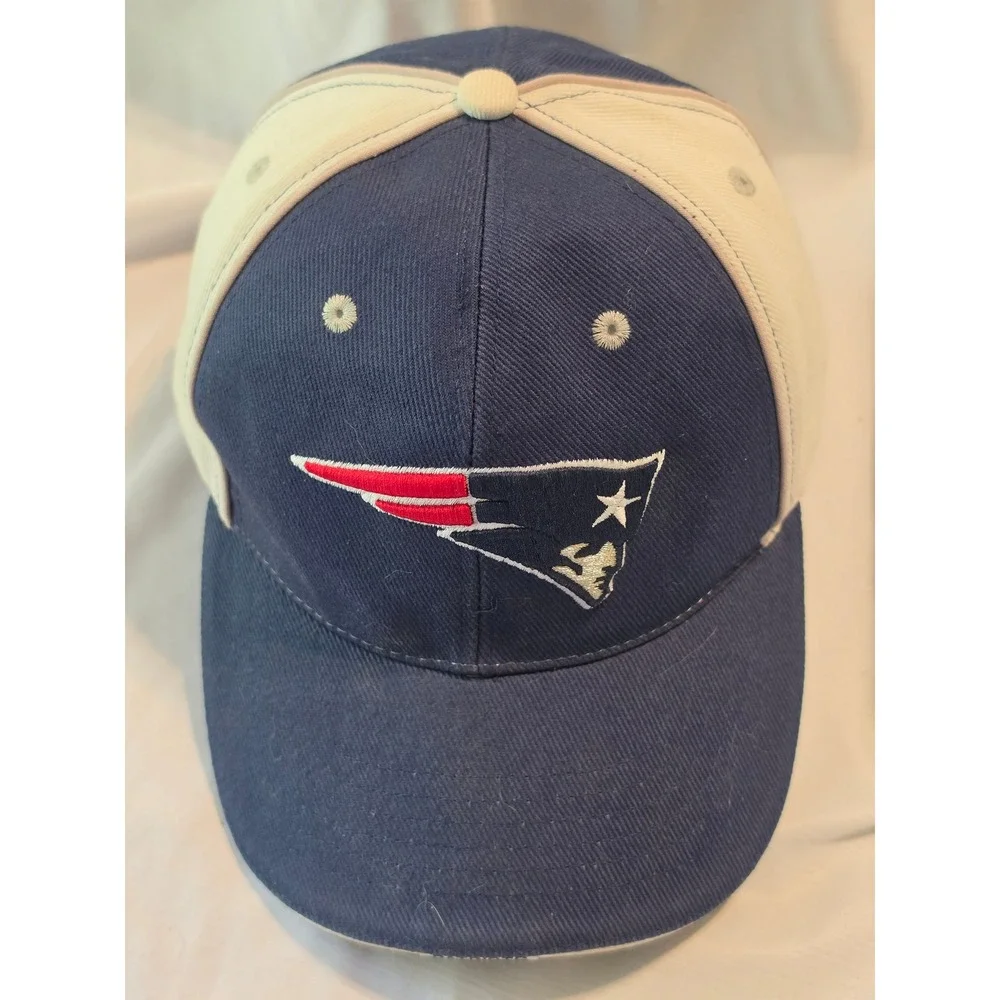 New England Patriots NFL Navy Blue White Adjustable Embroidered Hat Cap‎ Mens
